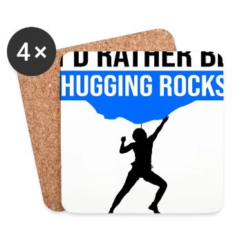 I'd Rather Be Hugging Rocks Bouldering Climbing Cl - Untersetzer (4er-Set) - Weiß - Vorne