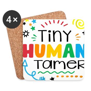 Tiny Human Tamer Daycare Provider Babysitting Dayc - Untersetzer (4er-Set) - Weiß - Vorne