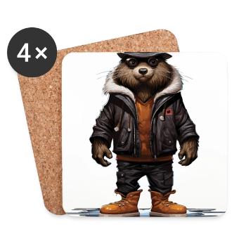 Architecte de la ville : Canadian Beaver Urban Edition - Dessous de verre (lot de 4) - blanc - Devant