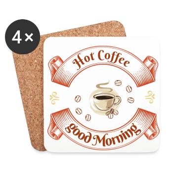 Hot Coffee Good Morning - Untersetzer (4er-Set) - Weiß - Vorne