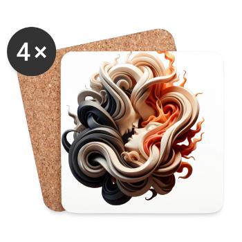 Daring Desire - Heavenly Embers - Coasters (set of 4) - white - Front