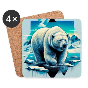 Eisbär - Untersetzer (4er-Set) - Weiß - Vorne