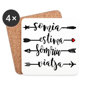 Fletxes Inspiradores - Dessous de verre (lot de 4) - blanc - Devant