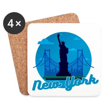 New York - Untersetzer (4er-Set) - Weiß - Vorne