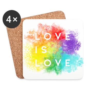 L’amour est l’amour - Dessous de verre (lot de 4) - blanc - Devant