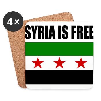 Drapeau de la Syrie - Dessous de verre (lot de 4) - blanc - Devant