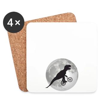 KIAN - Beautiful boy name with dinosaur - Coasters (set of 4) - white - Front