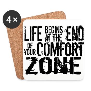 Life begins at the end of your comfort zone - Coasters (set of 4) - white - Front