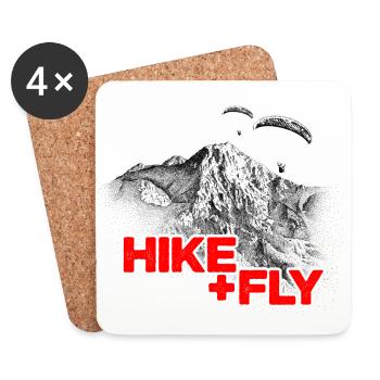 Mittagskogel Hike & Fly Paragliding - Untersetzer (4er-Set) - Weiß - Vorne