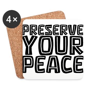 Frase - Préservez votre paix - Dessous de verre (lot de 4) - blanc - Devant