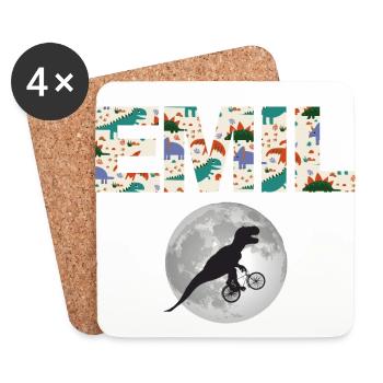 EMIL - Beautiful boy name with dinosaur - Coasters (set of 4) - white - Front