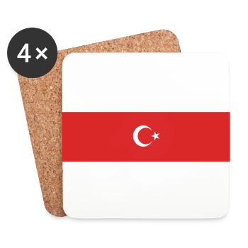 Türkiye - Türkei - Turkey - Ay Yildiz - Untersetzer (4er-Set) - Weiß - Vorne