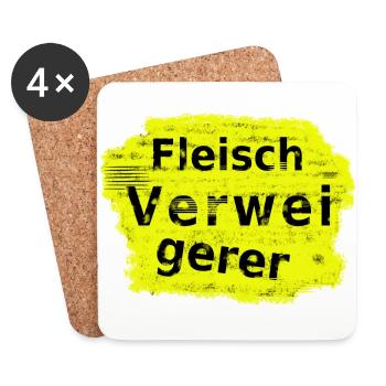 Fleischverweigerer - Untersetzer (4er-Set) - Weiß - Vorne