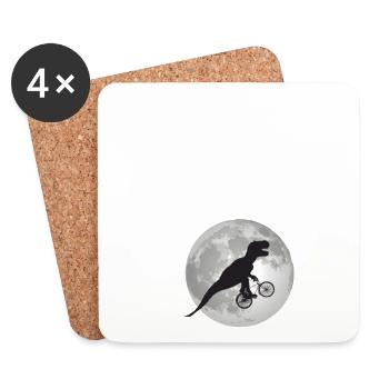 JULIAN - Beautiful boy name with dinosaur - Coasters (set of 4) - white - Front