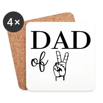 Dad of Two - Coasters (set of 4) - white - Front