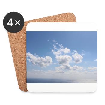 Ehrfürchtig blauer Himmel Wolken Muster - Sommerurlaub - Untersetzer (4er-Set) - Weiß - Vorne