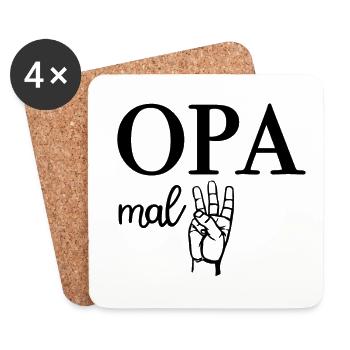 Grandpa Mal Three Grandfather - Coasters (set of 4) - white - Front
