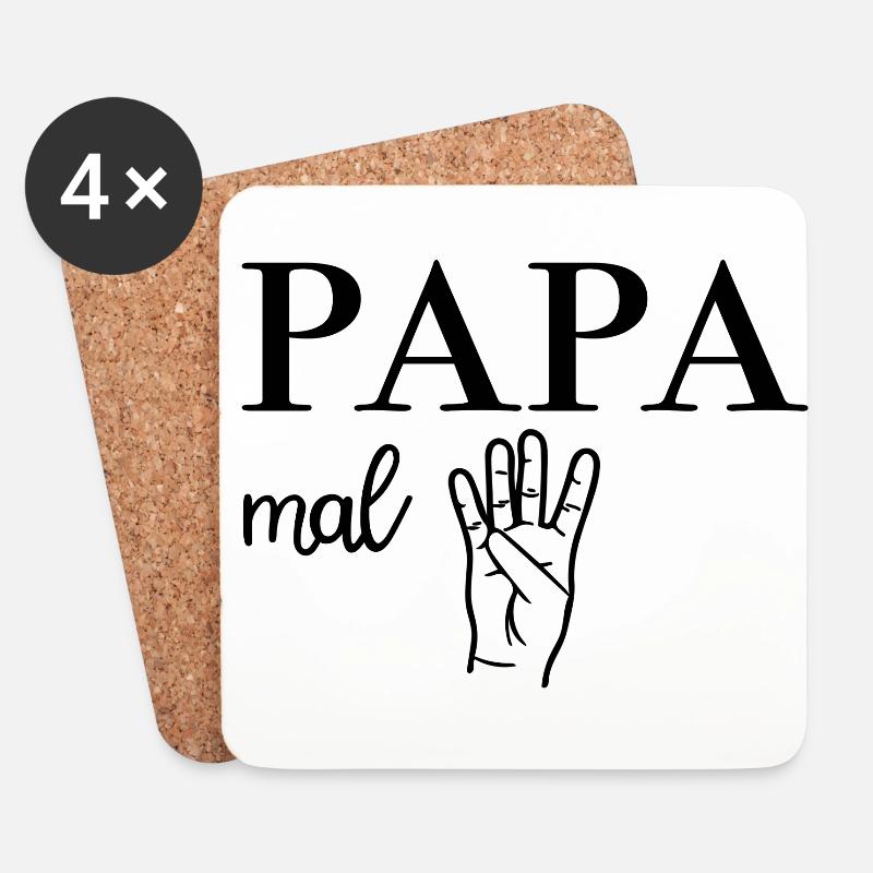 PAPA mal Vier Vater - Untersetzer (4er-Set) - Weiß