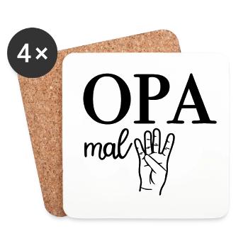 Grandpa Mal Four Grandfather - Coasters (set of 4) - white - Front