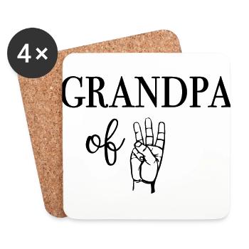 GRANDPA Of Three Enkelkinder Großvater - Coasters (set of 4) - white - Front