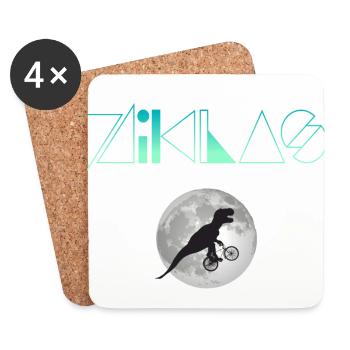 NIKLAS - Beautiful boy name with dinosaur - Coasters (set of 4) - white - Front