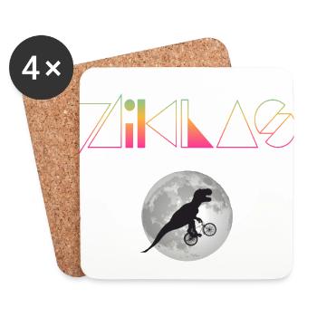 NIKLAS - Beautiful boy name with dinosaur - Coasters (set of 4) - white - Front