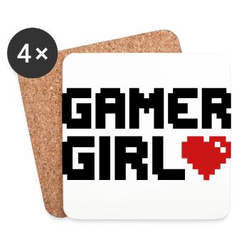 Gamer Girl Coeur Jeux - Dessous de verre (lot de 4) - blanc - Devant