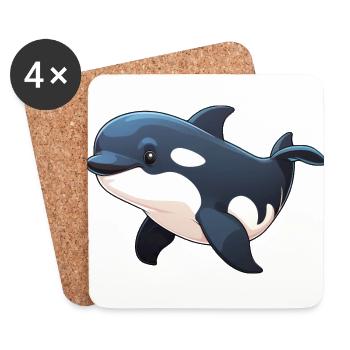 Killer whale - Coasters (set of 4) - white - Front