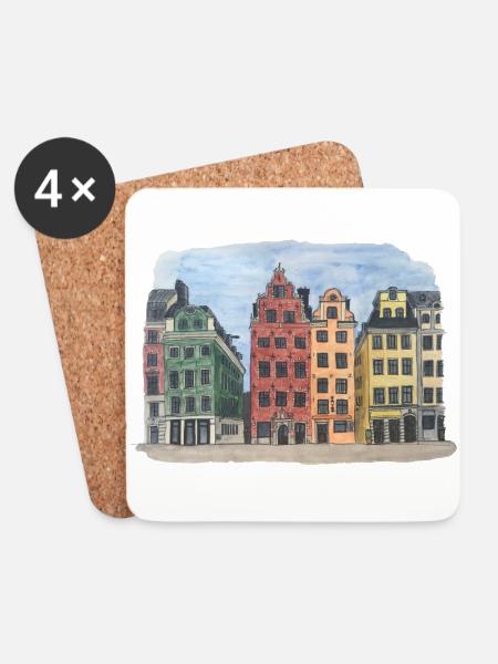 Stockholm Hauptstadt Schweden Gamla stan svensk - Untersetzer (4er-Set) - Weiß