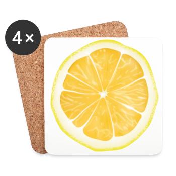 Lemon - Coasters (set of 4) - white - Front