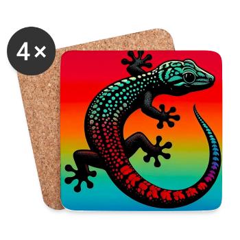 Gecko - Untersetzer (4er-Set) - Weiß - Vorne