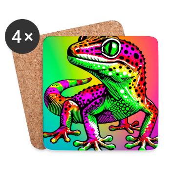 Gecko - Untersetzer (4er-Set) - Weiß - Vorne