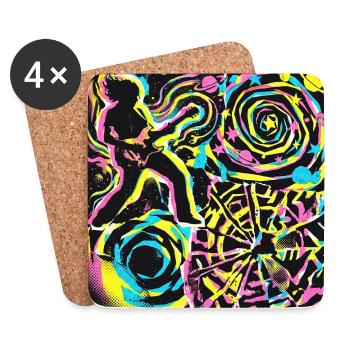 Psychedelic Rock - Untersetzer (4er-Set) - Weiß - Vorne