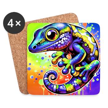 Gecko - Untersetzer (4er-Set) - Weiß - Vorne