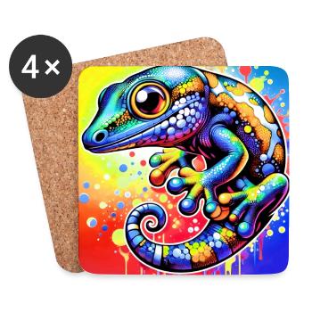 Gecko - Untersetzer (4er-Set) - Weiß - Vorne