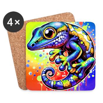 Gecko - Untersetzer (4er-Set) - Weiß - Vorne