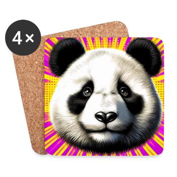 Panda - Untersetzer (4er-Set) - Weiß - Vorne