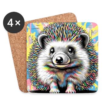 Igel - Untersetzer (4er-Set) - Weiß - Vorne