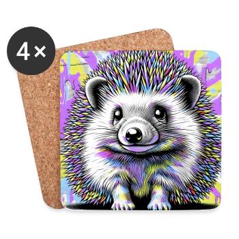 Igel - Untersetzer (4er-Set) - Weiß - Vorne