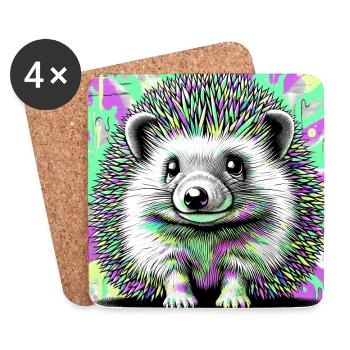 Igel - Untersetzer (4er-Set) - Weiß - Vorne