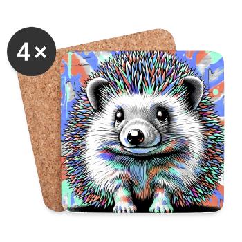 Igel - Untersetzer (4er-Set) - Weiß - Vorne
