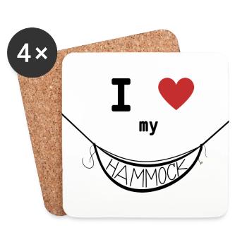 I love my Hammock 2.0 - Untersetzer (4er-Set) - Weiß - Vorne