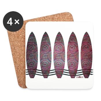 Planches de surf n° 03 (conçues par HeiArts) - Dessous de verre (lot de 4) - blanc - Devant