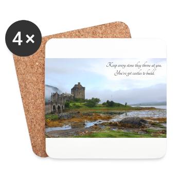 Château Eilean Donan - Dessous de verre (lot de 4) - blanc - Devant