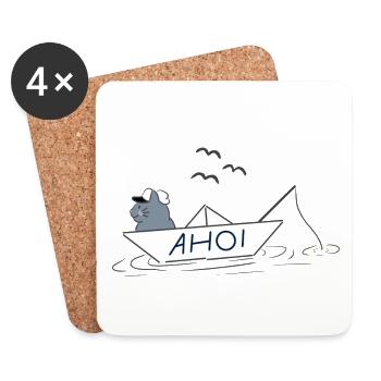 Ahoy Cat - Coasters (set of 4) - white - Front