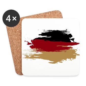 Drapeau Allemagne Style Vintage - Dessous de verre (lot de 4) - blanc - Devant