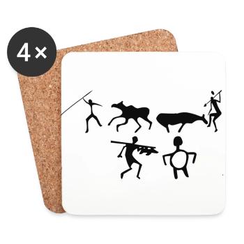 La chasse - Dessous de verre (lot de 4) - blanc - Devant