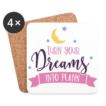 turn dreams into plans - Coasters (set of 4) - white - Front