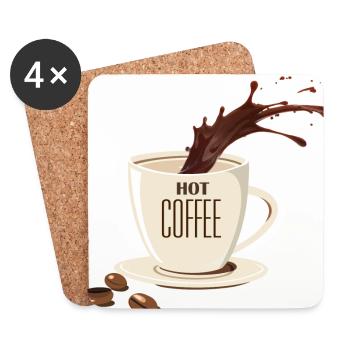 Coffee coffee - Coasters (set of 4) - white - Front
