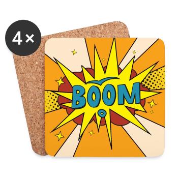 Boom Comic Explosion Stil - Untersetzer (4er-Set) - Weiß - Vorne